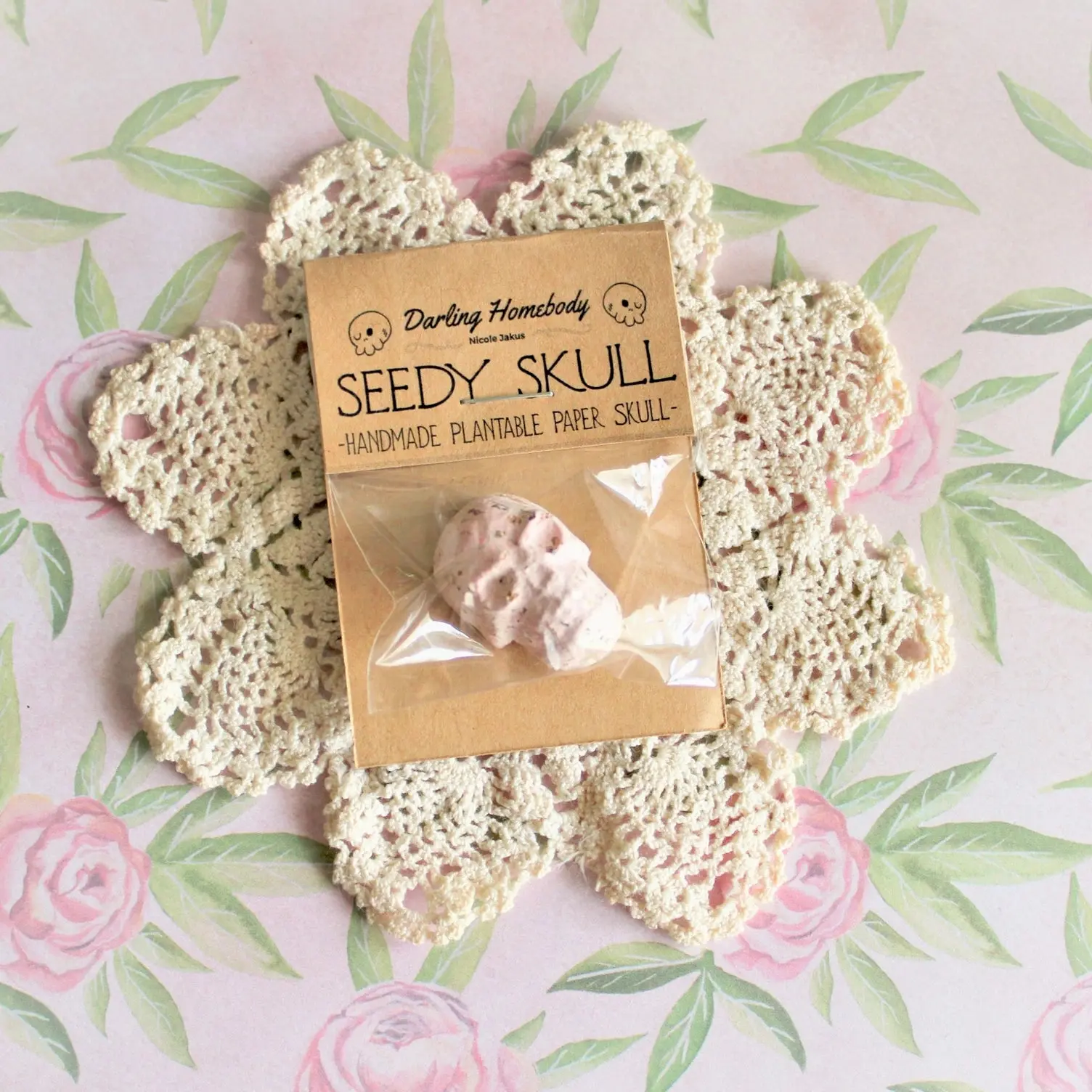 PLA Paper Handmade Plantable Seedy Skull Wildflowers Kit - 1x0.75x0.75in Ornaments, Eco-Friendly PLA Packaging, Easy Gardening Home Decor & Garden Supply