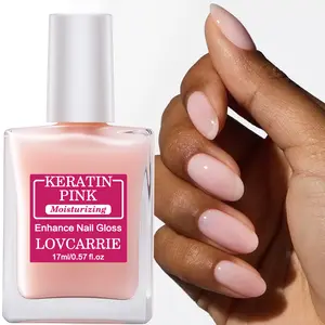 LOVCARRIE Keratin Pink Nail Strengthener, Nail Strengthener Oil, Quickly Restores Brittle and Cracked Nails, Natural Drying, No Baking Required, Natural Nude Pink, All Occasions and Holiday Gifts, Quick Nail Repair, Manicure