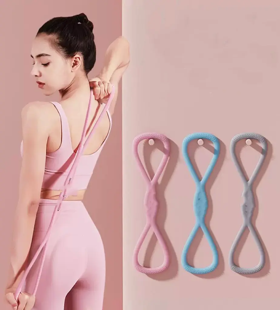 Latex-Free TPE 8-Figure Work Out Bands for Exercise - Fitness Training Band for Women’s Arm Workout, At-Home No Equipment Beginner Workout Routine