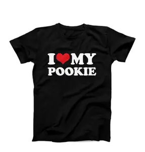I My Love Pookie T-Shirt, I Heart My Pookie Shirt, Funny I Love Shirt, Funny I Love My Pookie Tee, Pookie Tee, I Love Birthday Gift Idea T-Shirt S-3XL Menswear Top