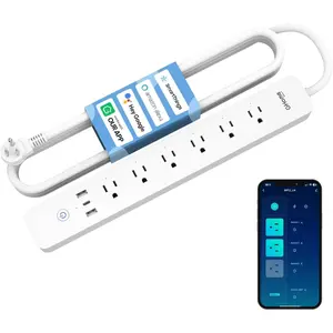Smart Plug Power Strip, 3 USB (30W Fast Charging) and 6 Individually Controlled Outlets, WiFi Surge Protector Works with Alexa & Google Home, Energy Monitor, 7.18 ft Mountable Flat Plug, 2A1C