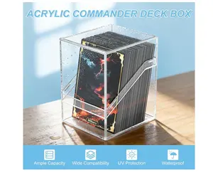 Mlikero Clear Card Deck Box Acrylic Commander Deck Box Holding 100+ Sleeved Cards