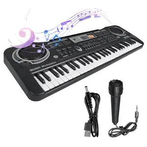 61-key Digital Piano Keyboard, Electronic Keyboard with Microphone, Music Teaching Tool for Beginners & Enthusiasts, Ideal Gift for Children