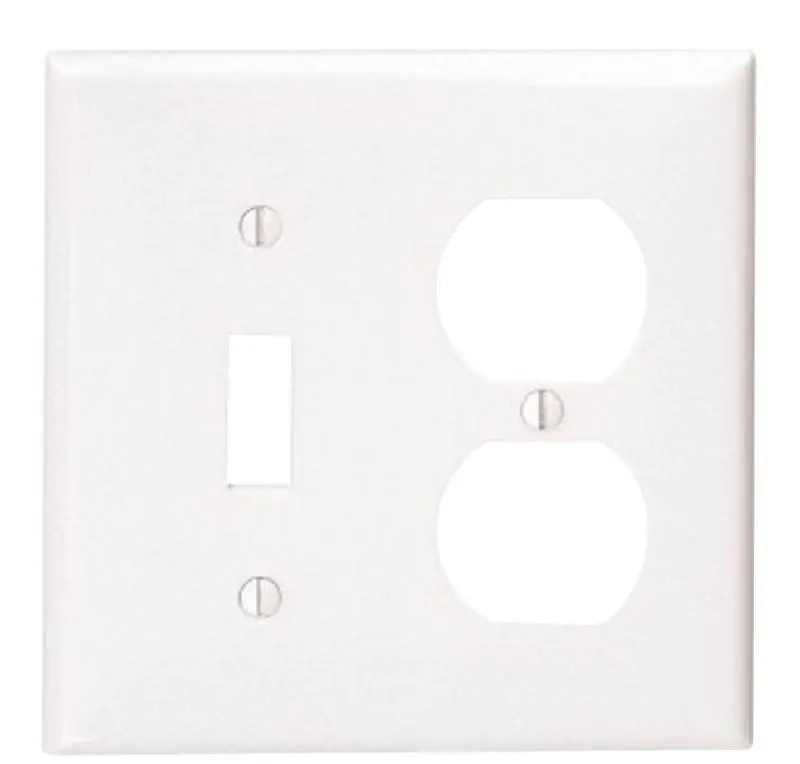 Leviton Manufacturing 4590402 2-Gang 1 Toggle 1-Duplex Device Combination Wall Plate, White