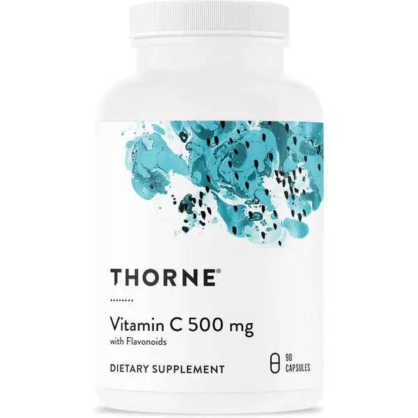 THORNE - Vitamin C 500 mg - Blend of Vitamin C and Citrus Bioflavonoids from Oranges - Supports Immune System, Cellular Energy Production & Collagen Synthesis* - Third-Party Certified - 90 Servings