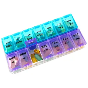 MEDca Weekly Organizer, Twice-a-Day, 2 Pack - 7-Day Planner with AM/PM Compartments, Easy to Use, Portable, and Durable Healthcare Lightweight