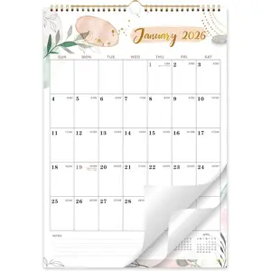 Calendar 2026 - Wall Calendar 2026, 12 Months Calendar 2026, 12 x 17 In, Jan. 2026 - Dec. 2026, -Wire Binding, Hanging Hook, Unruled Blocks, Julian Dates, Thick Paper