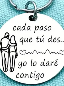 Stainless Steel Keychain, Personalized Heart Tag, Perfect Gift for Romantic Spanish, Business Style, Birthday and Anniversary Gifts
