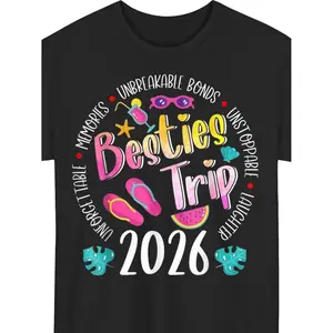 Friendship Trip TShirt for Besties 2026 Group Outings Holiday Gifts Breathable Graphic Tee with Birthday and Anniversary Memories