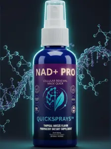 QuickSprays NAD+ PRO Nano-Spray | 95% Absorption vs 10% Pills | Bypasses Digestive System for Cellular Energy, Mental Clarity & Anti-Aging | 30-Day Supply | Sublingual NMN 80mg | Made in USA, Vegan, Non-GMO | Science-Backed Longevity Supplement