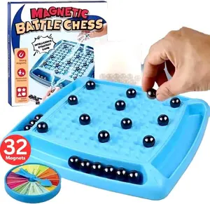 Magnetic Chess Board with 32 Magnetic Balls, 2-4 Players Play Simultaneously, With Punishment Wheel, Table Magnetic , Family Games, Adult Games, Board Games, Children's ,Family ,Friend Gifts, Student Gifts