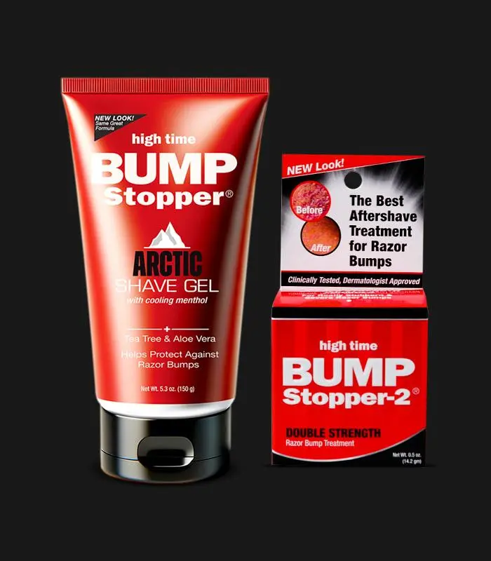 BUMP STOPPER Perfect Pair Shaving Kit for Men, Cooling Shaving Cream Gel and Double Strength Aftershave Aftercare to Prevent Razor Bumps & Ingrown Hairs with Tea Tree Oil & Menthol, 5.3 oz, Anti-Razor Bump Shaving Foam & Aftershave