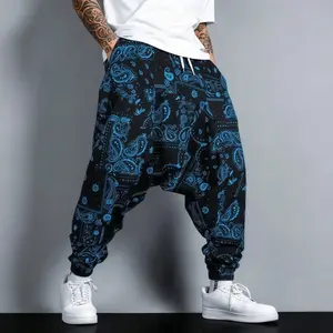 Europe and the United States high street wind cashew flower pants rap with the same hanging crotch pants personality handsome toe  fisherman pants