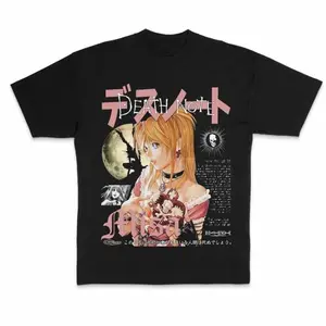 Death Note Misa Amane Vintage Graphic T-Shirt, Classic Anime Manga Merch Tee, Unisex Streetwear Casual Tops, Fashion Daily Apparel for Men Women Anime Fans