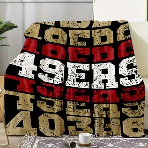 Vintage Style 49ERS Printed Soft Cozy Blanket, Suitable for Home Leisure and Outdoor Activities Ideal Holiday Gift for Fans and Enthusiasts of Sports and Team Spirit Warm Throw for Couch and Bed Use, Lightweight Cozy Blanket