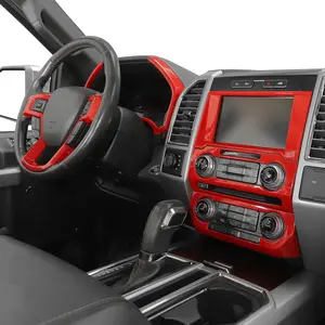 For Ford F150 2015-2020 Interior Full Set Decoration Trim Dashboard Panel Cover Trim Steering Wheel Cover Trim Dashboard Side Outlet Air Vent Cover Trim Inner Rear Air Vent Outlet Cover Trim Automotive Brand New Car Accessory Car Accessories Women
