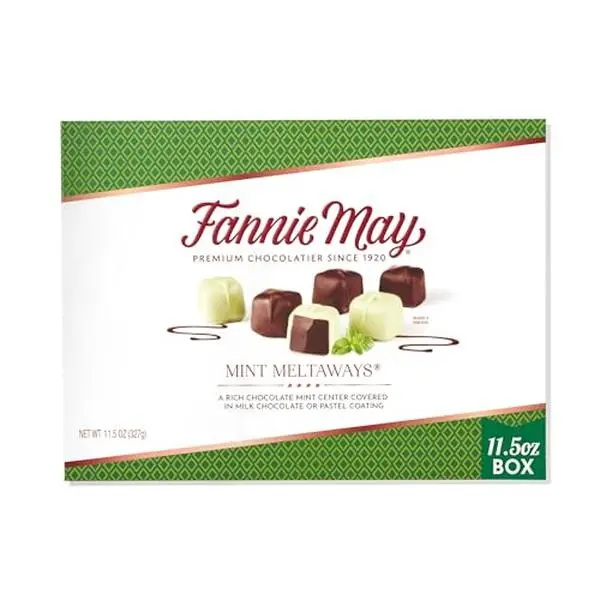 Fannie May, Milk Chocolate Holiday Gifts, Mint Meltaways, Chocolate Gift Box, 11.5 oz