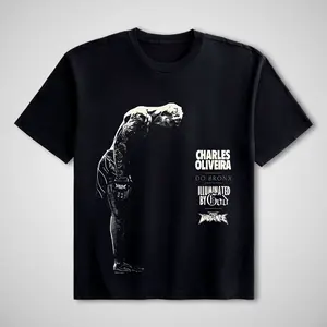 UFC Charles Oliveira-The Bow Graphic Short-Sleeve T-Shirt, Men's Casual Cotton Sports Top, Ideal for Workout, Boxing/UFC Fan Gift, Streetwear Menswear Clothing, Shortsleeve, Tshirt