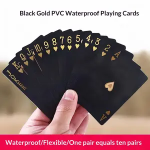 1pack Waterproof & Flexible Playing Cards With Box, Cool Design Great For Parties, Games, Gifting And Celebrations,Black Card,Gifting>Black,Palying Cards