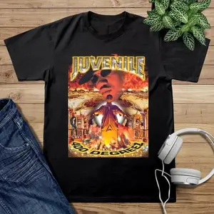 Juvenile 400 Degreez Juvenile Shirt Juvenile Cotton Black T-Shirt