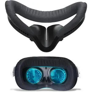 Compatible with Oculus Quest 2 Face Bracket Replacement,VR PU Leather Face Pad Protective for Meta Quest 2,Sweat-Proof Comfortable Face Cover Cushion VR Accessories