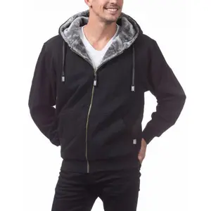 Pro Club Men's Heavyweight Pile Full Zip Fleece Hoodie - 60% Cotton 40% Polyester Warm & Cozy for Cold Weather