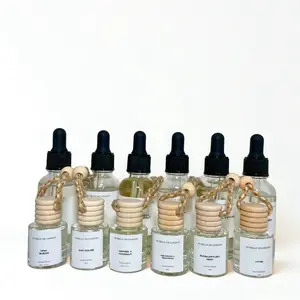 Car Freshener Refill Set - 1 oz Bottle with 5 Refills - Weather Dependent Product Life - Ideal for Car Diffuser Enthusiasts Woody Aroma Autos