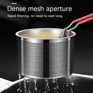 Stainless Steel Frying Basket Set with Ergonomic Handle, Foldable Deep Fryer Strainer for Cooking, Draining, and Food Preparation