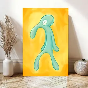 Bold And Brash Squidward Canvas Modern Poster Art Yellow Canvas Art Home Decor Wall Art Eco-Friendly Fade-Resistant Waterproof UV-Protected Vibrant Colors - Decoration