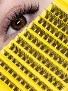 10 Rows 120 Clusters Mixed Multi Size Individual Cluster Lashes Soft Ultra Light Reusable DIY Grafting False Eyelashes Natural Wispy Fluffy Volume Eye Lashes Easy to Apply for Beginners Daily Party Wedding Holiday Makeup