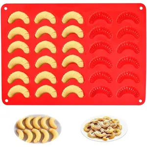 Cake Mould Chocolate 30 Holes Mould Praline Mould Made of Silicone Mould Vanilla Cipfer Baking Tray Temperature Resistant for Chocolates, Parfait,Ice Crafts, Red, Silicone Baking Mold