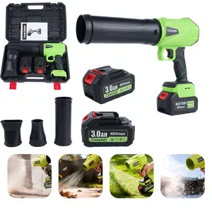 Electric Leaf Blower Cordless, 2 in 1 Battery Charger, 6000mAh x2, Brushless Motor, Powerful Air Duster for Car, Yard, Workshop, Christmas Gift