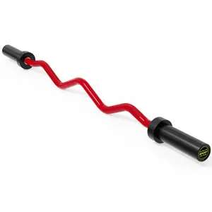 High-quality 47-inch EZ Wave Barbell fits 2-inch weight plates, holds up to 700 lbs. Features diamond knurled non-slip ergonomic grip, great for biceps, triceps, squats and hip thrusts, ideal for home gym strength training.