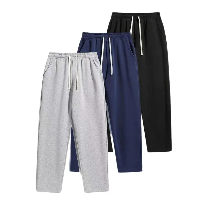 Men's Solid Fashion Sweatpants, Versatile Year Round Wear, Ideal for Autumn and Winter Wide Leg Straight Pants Casual Street Dance Pants Comfortable Winter Home Pants Plus Size Casual Sports Pants with Rivet Design Fashionable and Versatile SpringStatemen