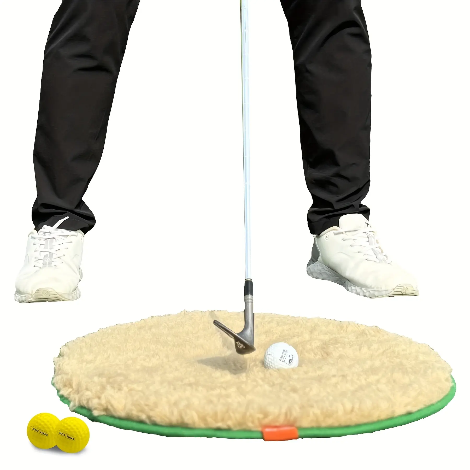 Golf bunker hitting practice mat with 2 PU balls, golf simulator bunker with realistic bunker putter simulation, suitable for backyard indoor use with non-slip TPR bottom, improves consistent skills, a great gift for golf enthusiasts, a Christmas present.