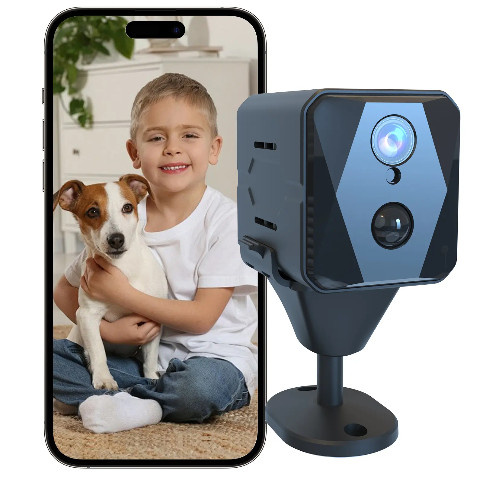 Javiscam 2.4G Wi-Fi Indoor Home Security Camera - HD Resolution, PIR Motion Sensor, Cloud/SD Storage, 90-Day Standby, 15-20 Days Working Time, Audio-Free Recording, Smart Home Gadgets (No 5G Support) [Night Vision Security Cameras & Systems], Wifi Securit