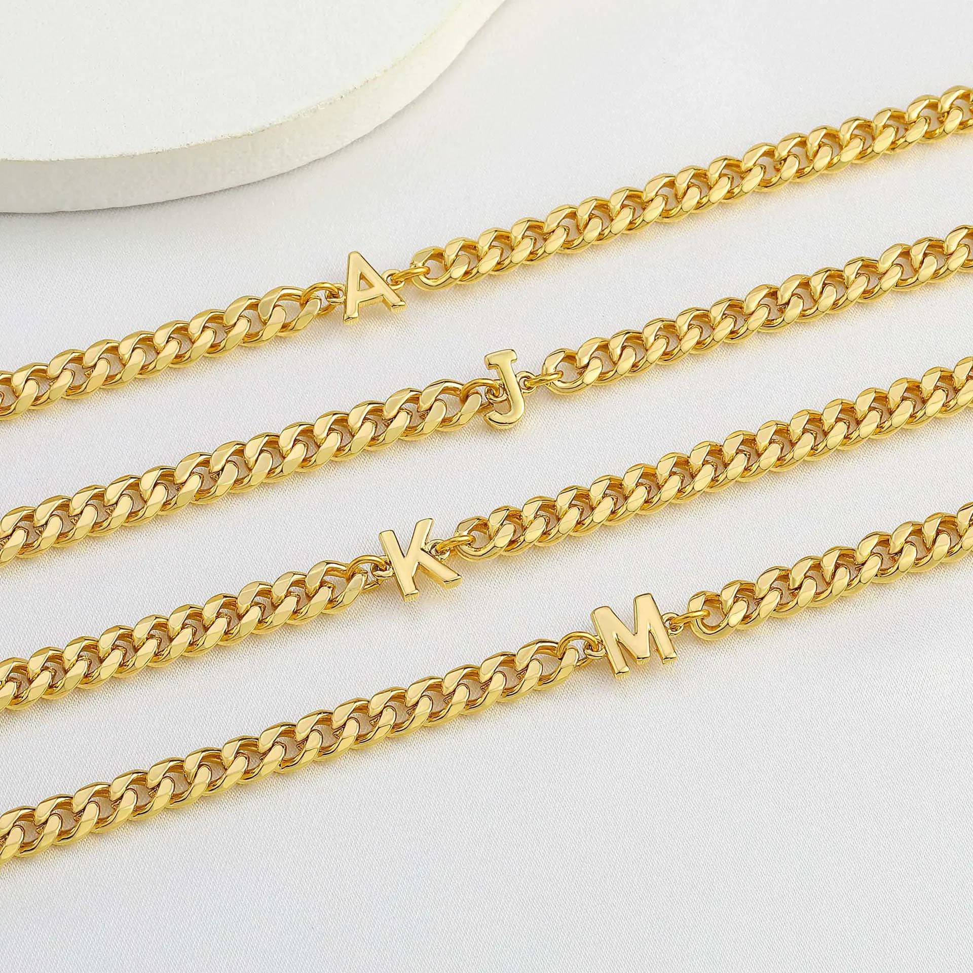 26 initials bracelet golden stainless steel bracelet men and women daily wear gift 26 initials bracelet golden stainless steel bracelet men and women daily wear gift