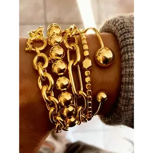 Women's Fashion Casual Silver Bracelet Set, Perfect Gift for All Occasions Daily Wear and Special Events