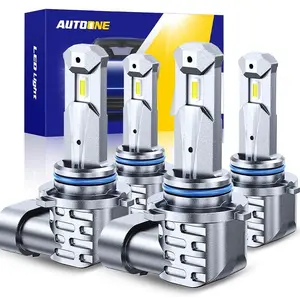[2-year Warranty] AUTOONE 9005/9006/H11 LED Headlight Bulbs Combo, 100,000LM Brightness, 1:1 Mini Size 6500K Cool White IP68 Waterproof Automotive Replacement Combo 9005/HB3 9006/HB4 H11/H8/H9 Bulbs Kit, Fog Lights Canbus, Quick Installation No Error
