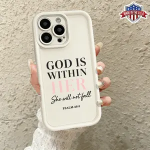 Minimalist Faith God Quote Typography Pattern Slim Case for iPhone 17 16 15 14 Pro Max 13 12 11 XR XS Plus Air Shockproof Anti Drop Protective Lightweight TPU Cover series