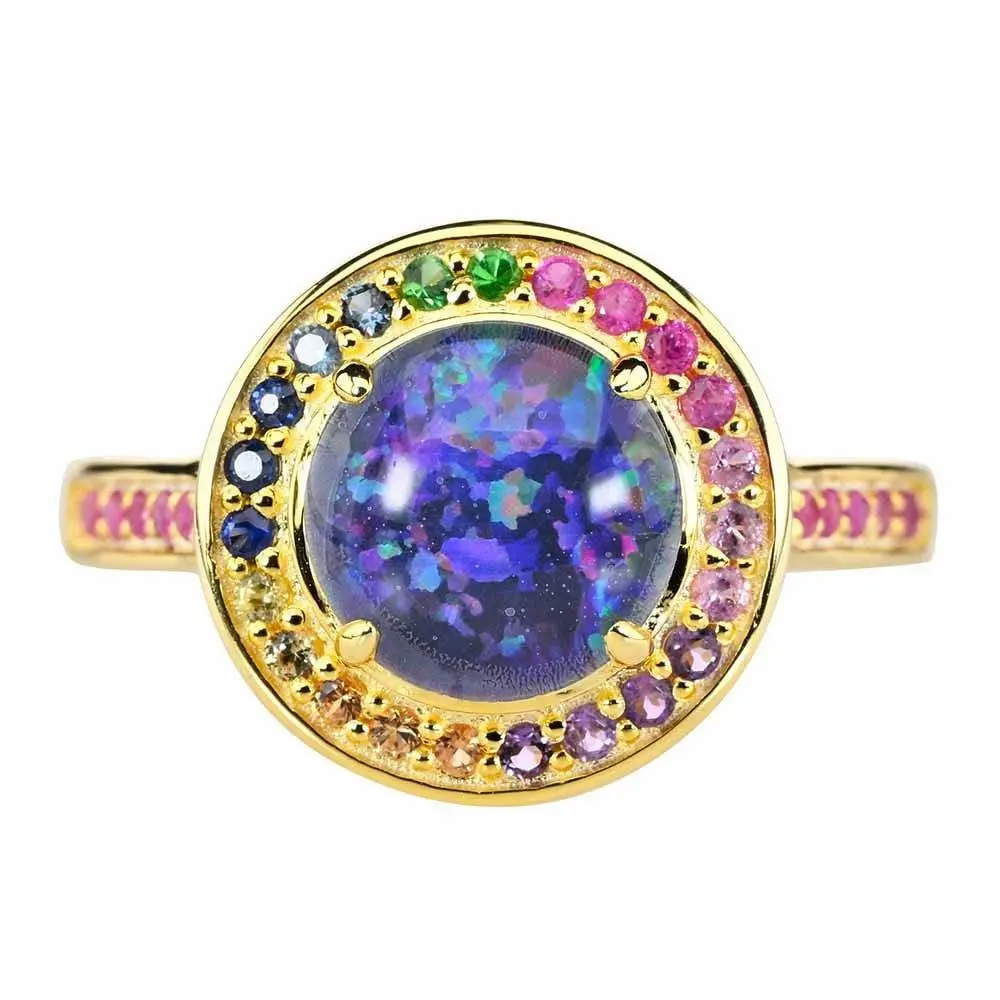 * MOJO JOJO 18KT GOLD PLATED AUSTRALIAN OPAL RING