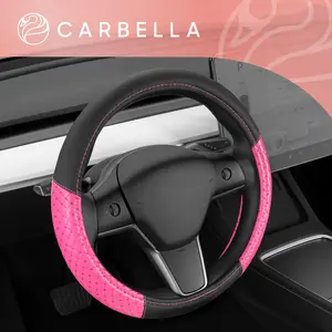 Carbella Sequin Bling Steering Wheel Cover, Dazzling Diamond Sparkle, Fits Standard Wheels 14.5-15.5 Inches Truck Pink