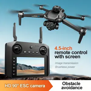 M33 Outdoor Aerial Toy Drone 3 Batteries Long Endurance Beginner Screen Control Brushless Optical Flow 4.5 Inches Large Screen Remote Control Include Card Reader Carry Bag 720P Dual Cameras One-Key Return FPV Camera Quadcopter for Aerial Photography