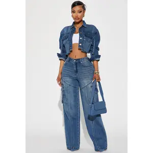 Devil In Disguise Cargo Straight Leg Jeans - Medium Wash