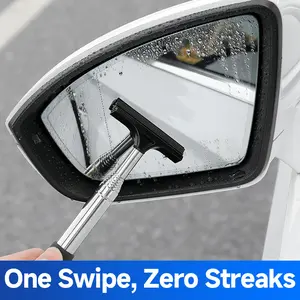 Car rearview mirror wiper, mini squeegee, rain wiping tool, retractable windshield wiper, squeegee blade, multifunctional snow scraper
