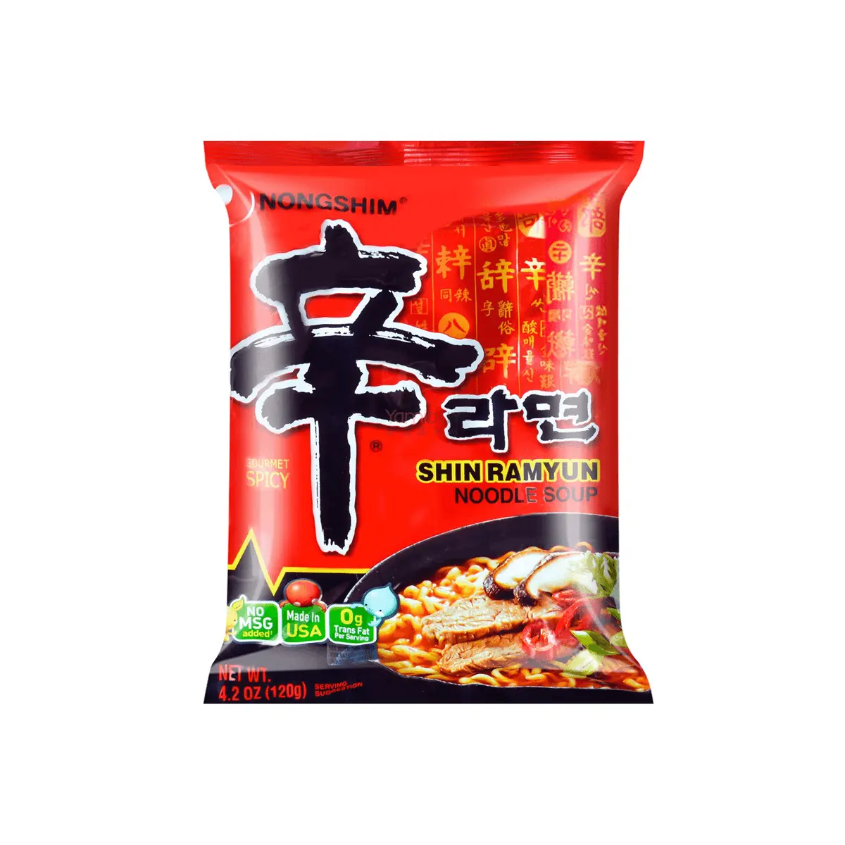 Nongshim Shin Ramyun Korean Instant Noodles - Classic Spicy Flavor, 120g Pack - Authentic K-Food, Popular Ramen Choice, [ Official Merch]
