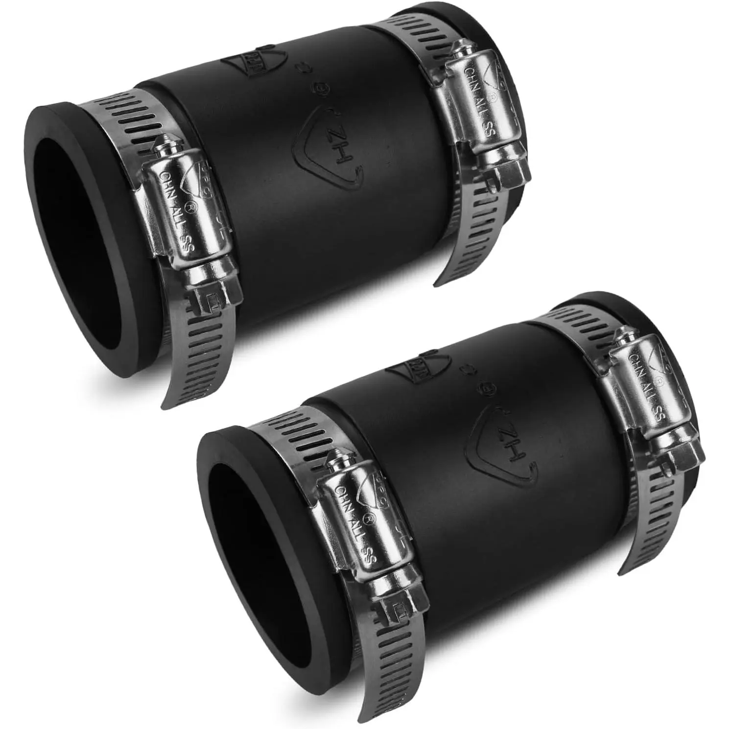 Flexible PVC Pipe Coupling with Rubber Hose Clamps for Flex Coupling1-1/4 Inch Nominal Pipe Drain Repair,Dust Hose,Plumbing Connection,Cast Iron,Plastic Pipe UpgradePVC Condensate Pipe Rubber Coupling