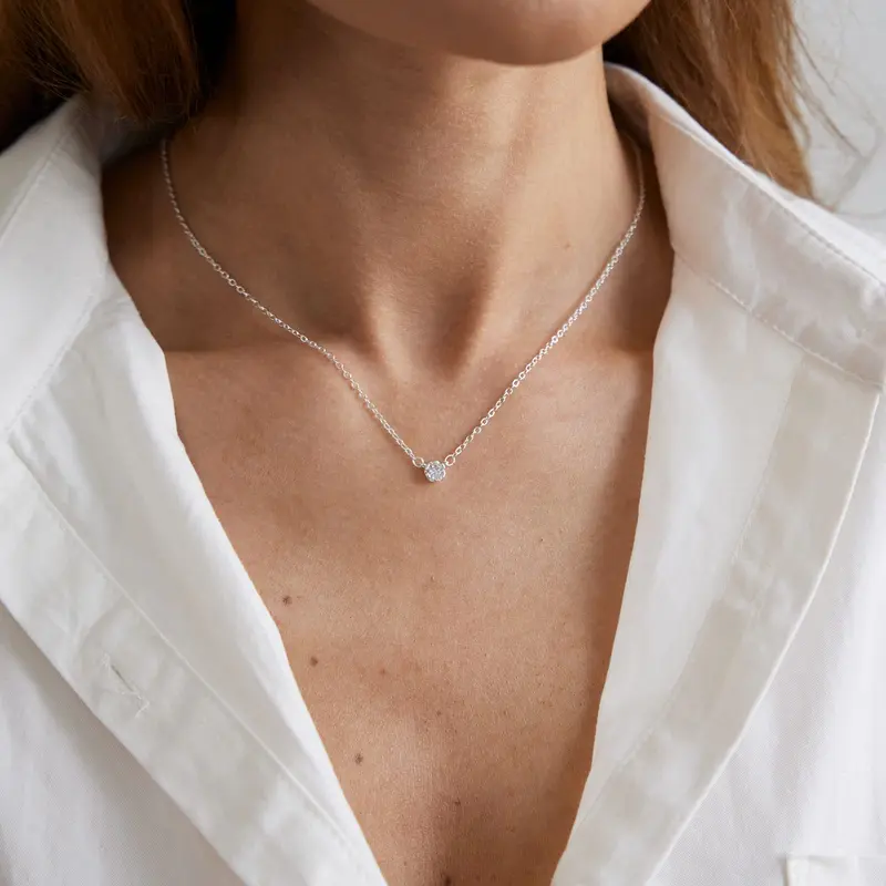 Women's Mideeo 14K Gold-Plated Cubic Zirconia Solitaire Leaf Choker Gold Necklace - 6mm Central CZ, Chic Necklaces, Daily Jewelry for Women, Birthday & Anniversary Gifts (cz leaf-gd)