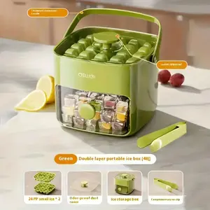 48-cube Ice Maker, Double Layer Ice Cube Maker with Lid, Ice Tray for Freezer, Kitchen Accessories, Household Kitchen Gadgets, Utensils