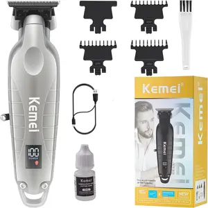 Kemei 2293 Professional Men's Beard Trimmer Wireless Clippers, Zero Gap Rechargeable Hair Clipper for Precision Grooming